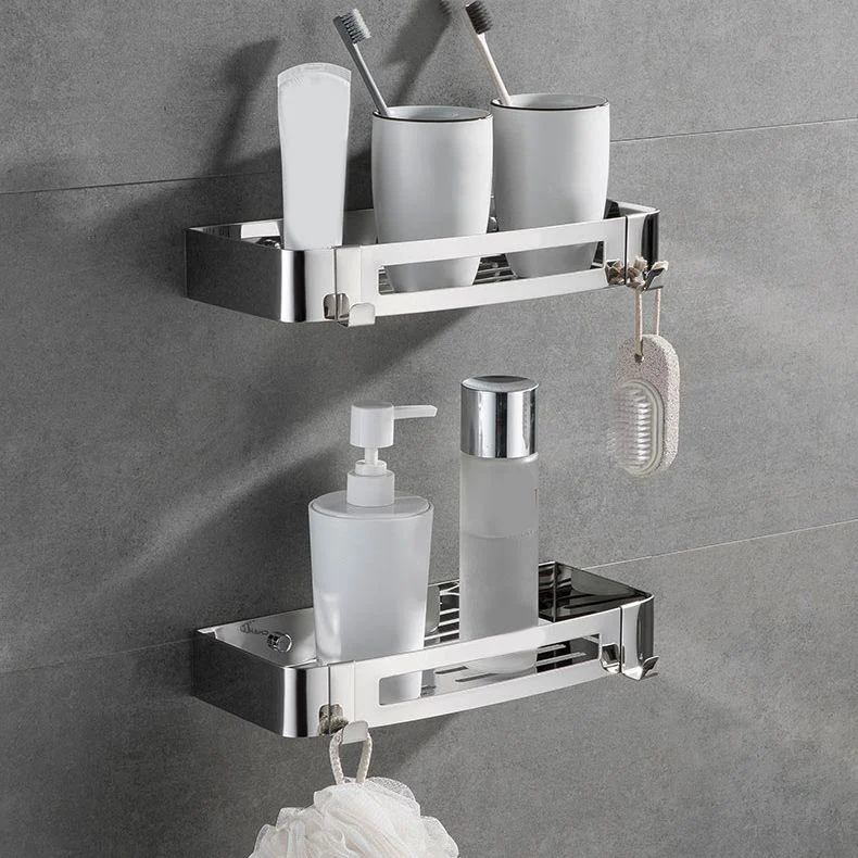 Contemporary 2/3-Piece Bathroom Accessory Set Geometric Bath Shelf in Stainless Steel -Bathlova