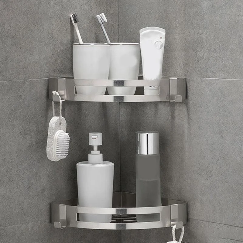 Contemporary 2/3-Piece Bathroom Accessory Set Geometric Bath Shelf in Stainless Steel -Bathlova