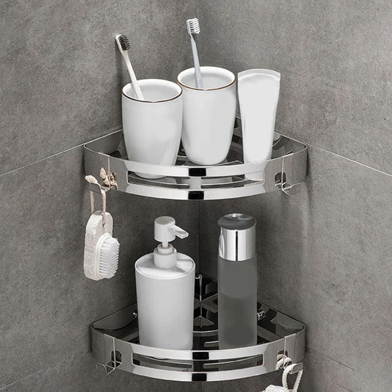 Contemporary 2/3-Piece Bathroom Accessory Set Geometric Bath Shelf in Stainless Steel -Bathlova