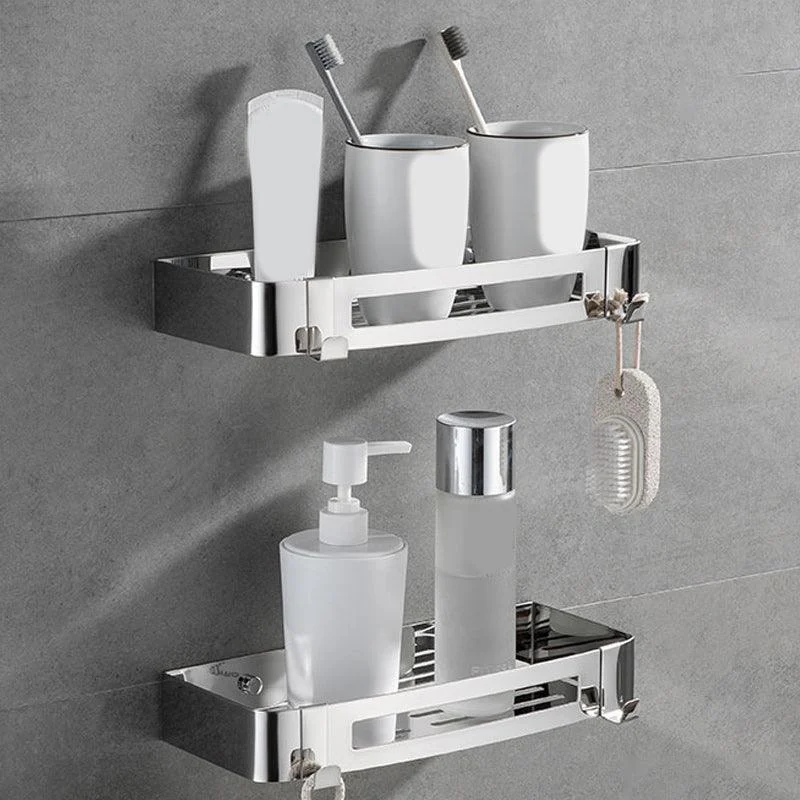 Contemporary 2/3-Piece Bathroom Accessory Set Geometric Bath Shelf in Stainless Steel -Bathlova