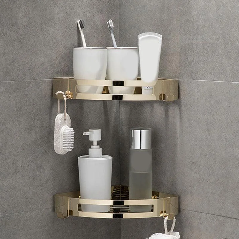 Contemporary 2/3-Piece Bathroom Accessory Set Geometric Bath Shelf in Stainless Steel -Bathlova