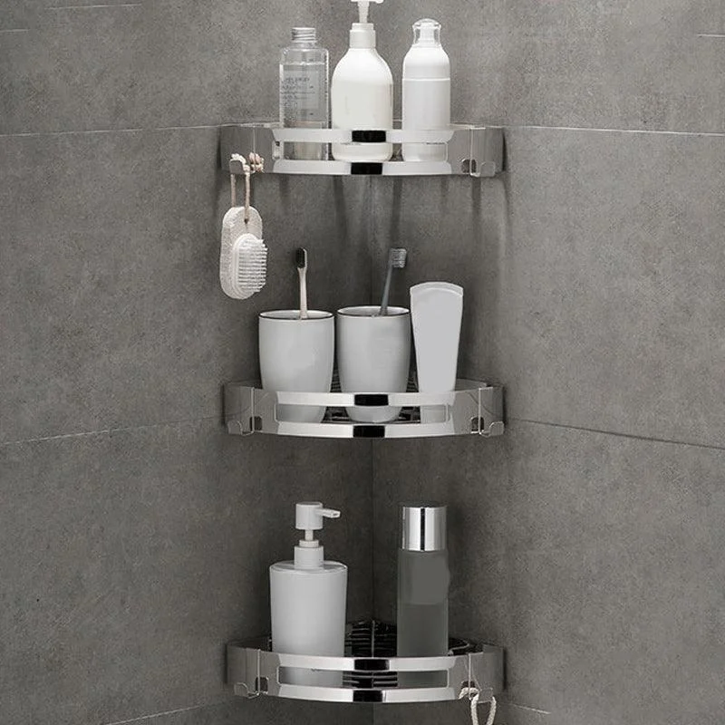 Contemporary 2/3-Piece Bathroom Accessory Set Geometric Bath Shelf in Stainless Steel -Bathlova