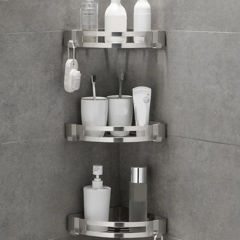 Contemporary 2/3-Piece Bathroom Accessory Set Geometric Bath Shelf in Stainless Steel -Bathlova