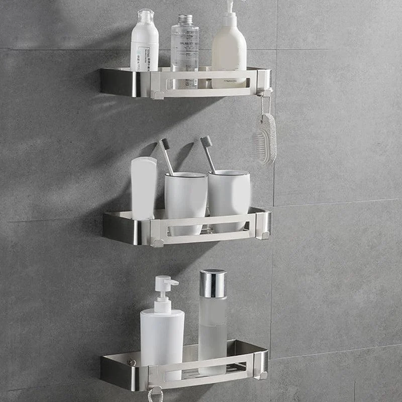 Contemporary 2/3-Piece Bathroom Accessory Set Geometric Bath Shelf in Stainless Steel -Bathlova