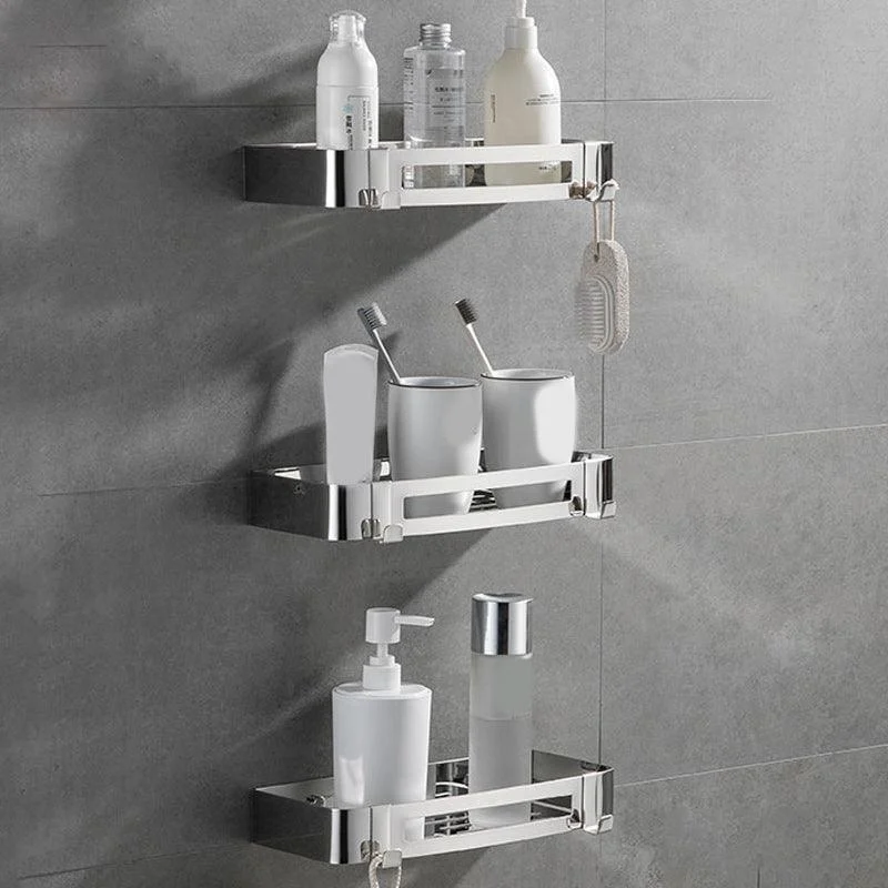 Contemporary 2/3-Piece Bathroom Accessory Set Geometric Bath Shelf in Stainless Steel -Bathlova