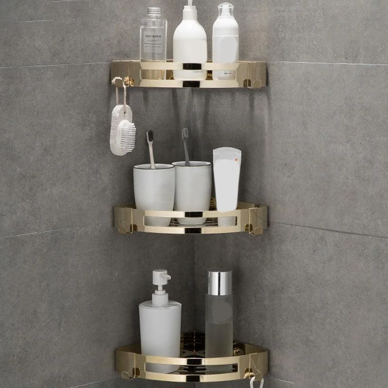 Contemporary 2/3-Piece Bathroom Accessory Set Geometric Bath Shelf in Stainless Steel -Bathlova