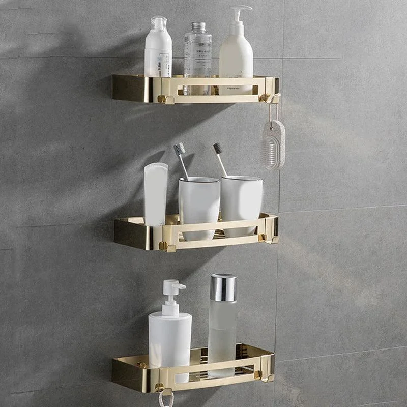 Contemporary 2/3-Piece Bathroom Accessory Set Geometric Bath Shelf in Stainless Steel -Bathlova