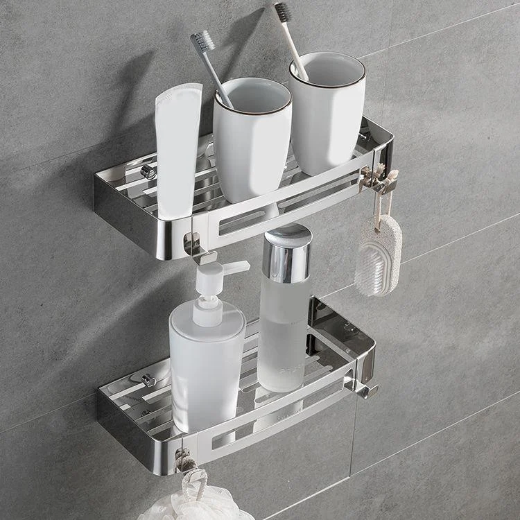 Contemporary 2/3-Piece Bathroom Accessory Set Geometric Bath Shelf in Stainless Steel -Bathlova