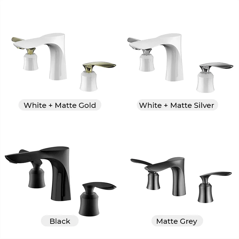 Contemporary 3-Hole Widespread Bathroom Sink Tap -Bathlova