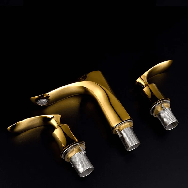 Contemporary 3-Hole Widespread Bathroom Sink Tap -Bathlova