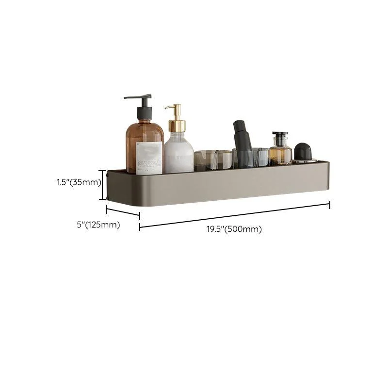 Contemporary Aluminum Bathroom Accessory Set Gray Bath Shelf -Bathlova