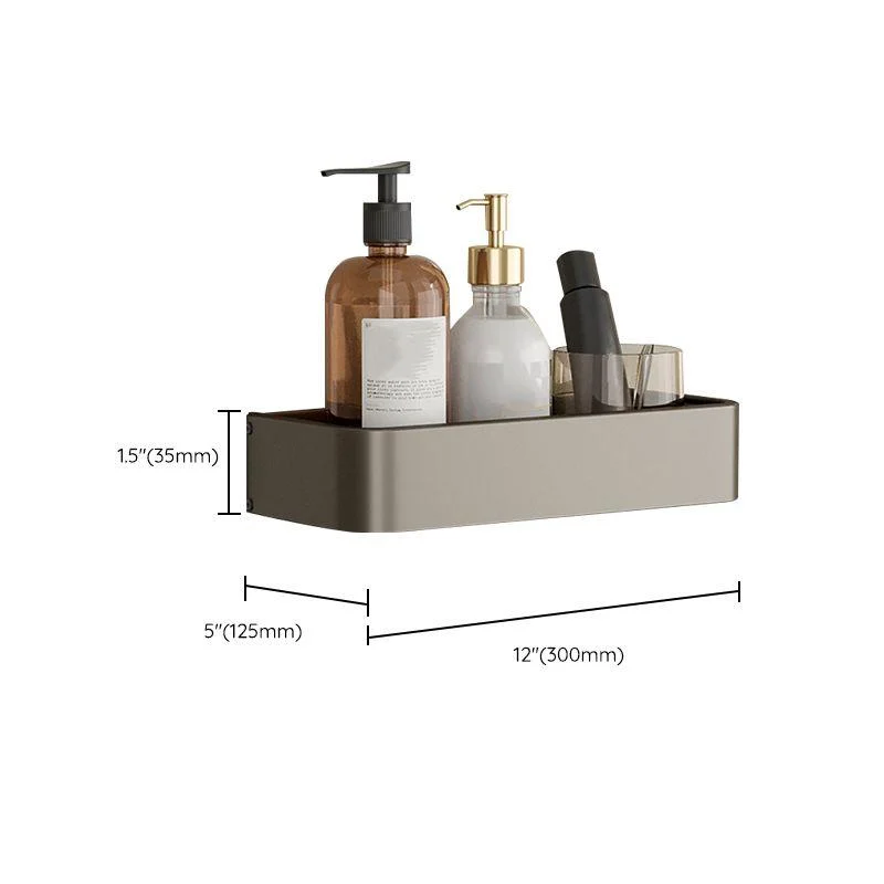 Contemporary Aluminum Bathroom Accessory Set Gray Bath Shelf -Bathlova