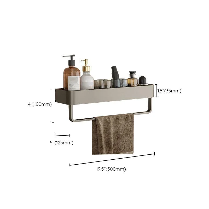 Contemporary Aluminum Bathroom Accessory Set Gray Bath Shelf -Bathlova