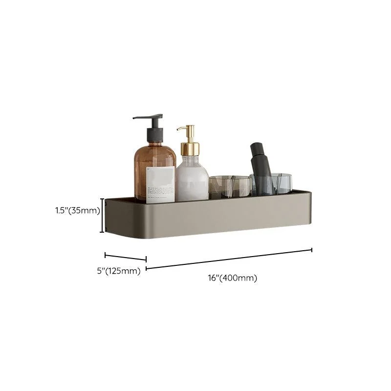 Contemporary Aluminum Bathroom Accessory Set Gray Bath Shelf -Bathlova