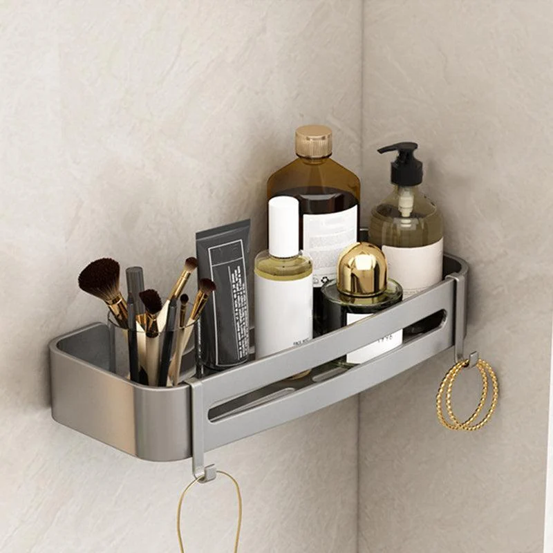 Contemporary Aluminum Bathroom Accessory Set Gray Bath Shelf -Bathlova