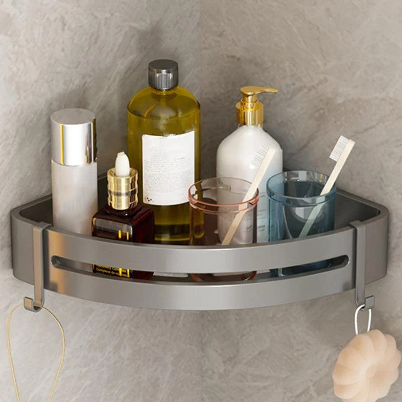 Contemporary Aluminum Bathroom Accessory Set Gray Bath Shelf -Bathlova