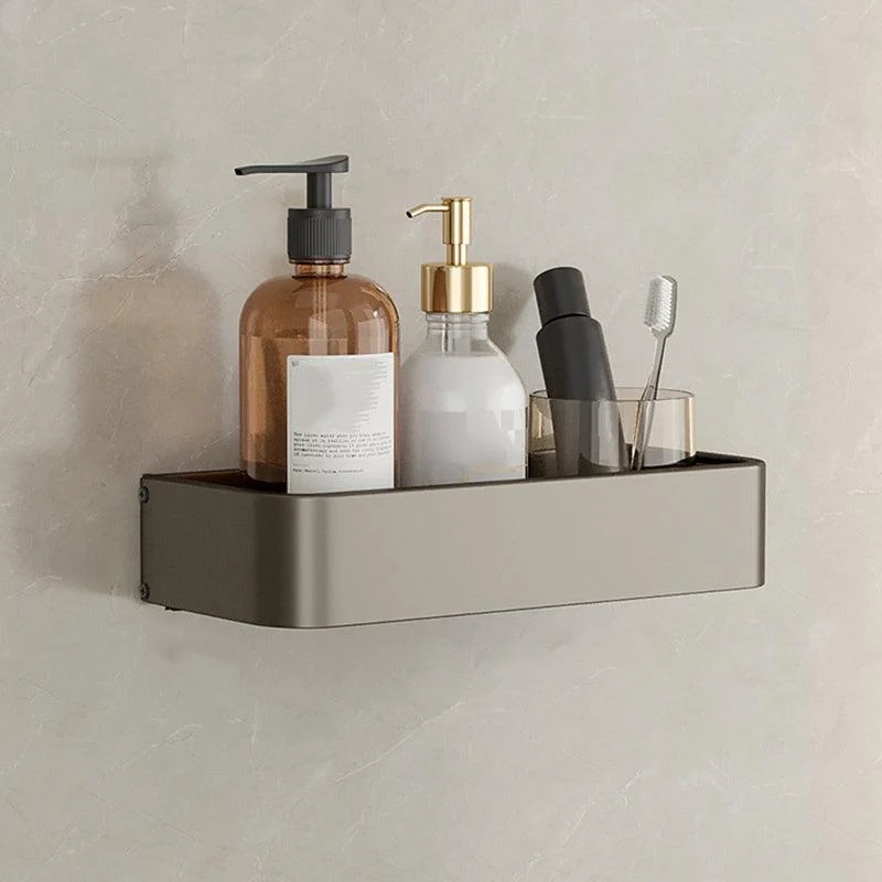 Contemporary Aluminum Bathroom Accessory Set Gray Bath Shelf -Bathlova