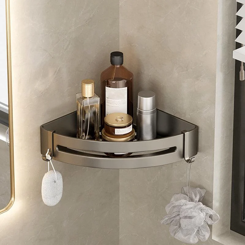 Contemporary Aluminum Bathroom Accessory Set Gray Bath Shelf -Bathlova