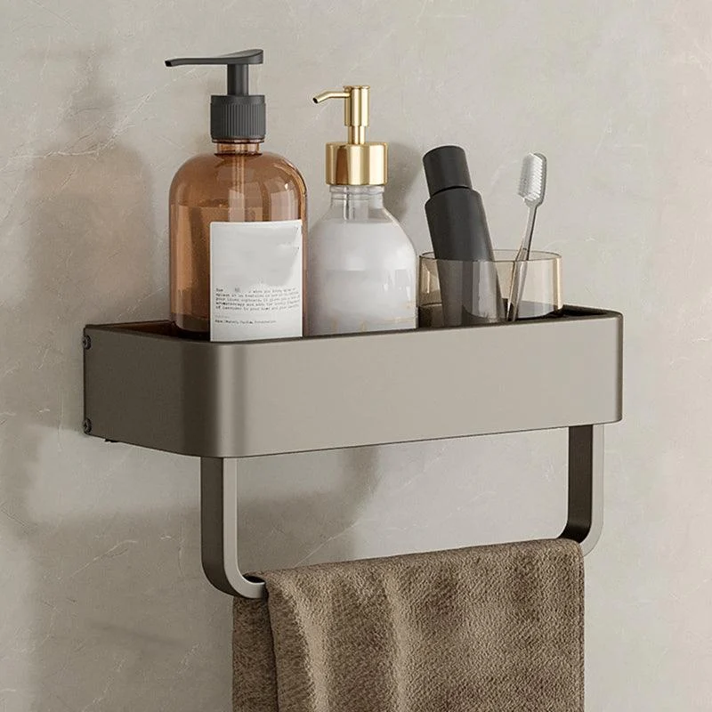 Contemporary Aluminum Bathroom Accessory Set Gray Bath Shelf -Bathlova