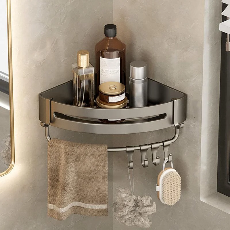 Contemporary Aluminum Bathroom Accessory Set Gray Bath Shelf -Bathlova