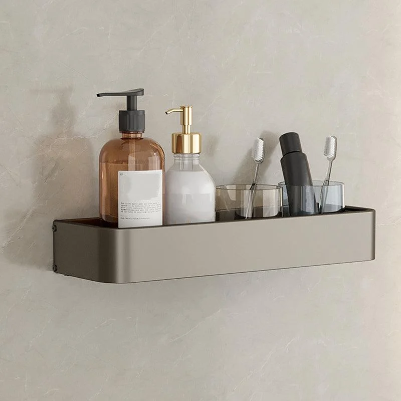 Contemporary Aluminum Bathroom Accessory Set Gray Bath Shelf -Bathlova