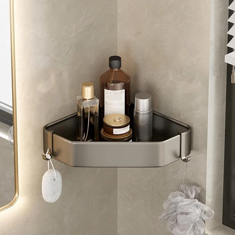 Contemporary Aluminum Bathroom Accessory Set Gray Bath Shelf -Bathlova