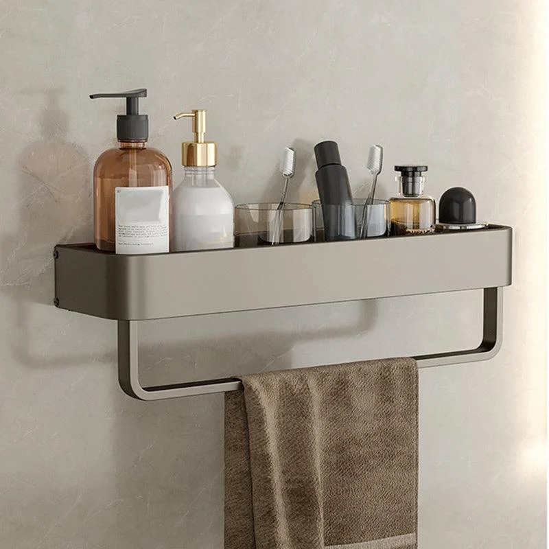 Contemporary Aluminum Bathroom Accessory Set Gray Bath Shelf -Bathlova