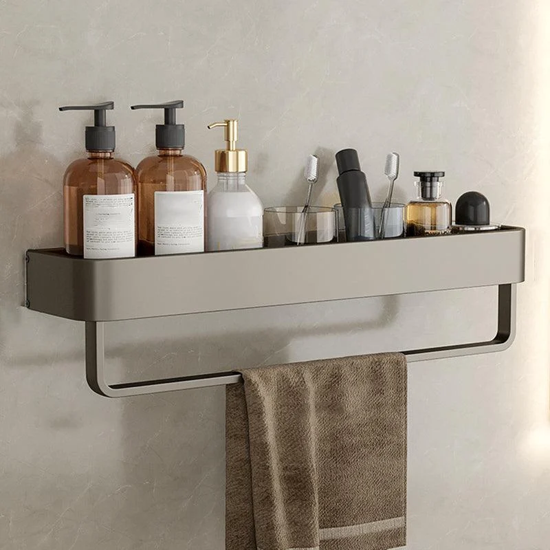 Contemporary Aluminum Bathroom Accessory Set Gray Bath Shelf -Bathlova