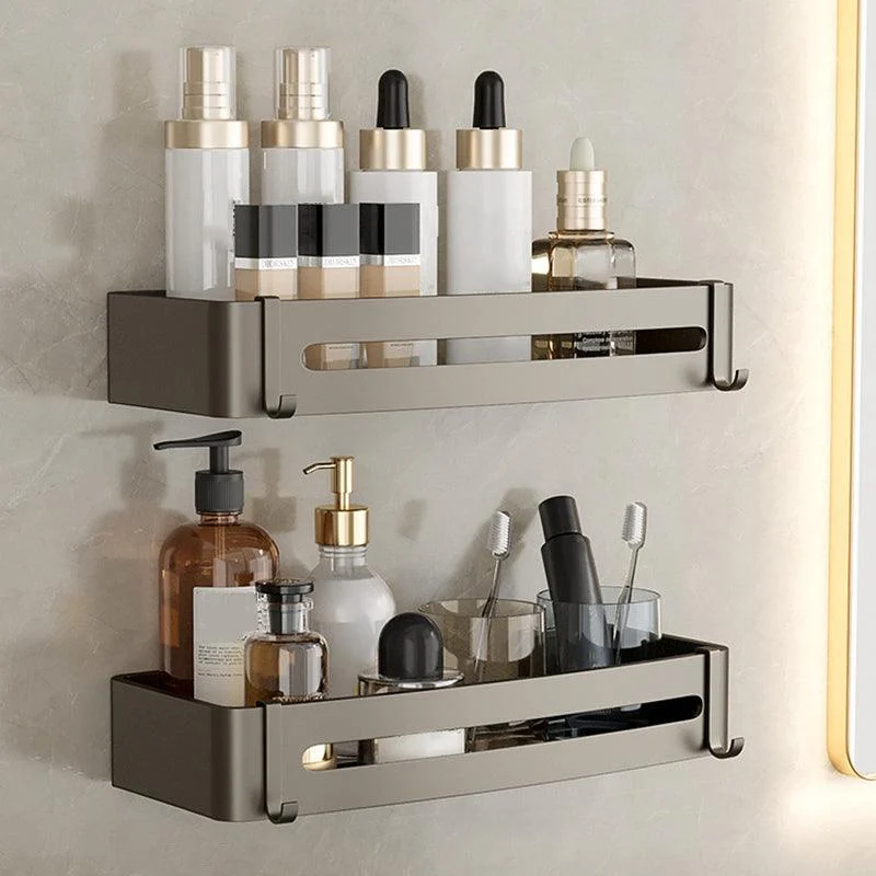 Contemporary Aluminum Bathroom Accessory Set Gray Bath Shelf -Bathlova