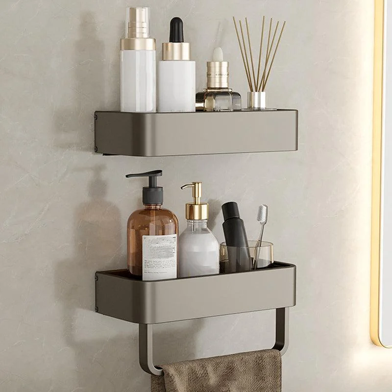 Contemporary Aluminum Bathroom Accessory Set Gray Bath Shelf -Bathlova