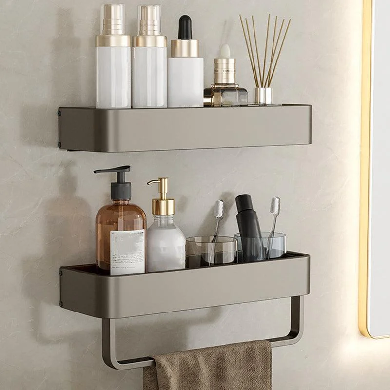 Contemporary Aluminum Bathroom Accessory Set Gray Bath Shelf -Bathlova