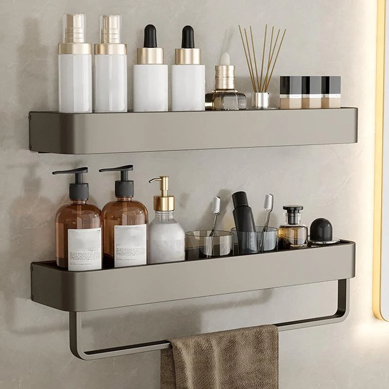 Contemporary Aluminum Bathroom Accessory Set Gray Bath Shelf -Bathlova