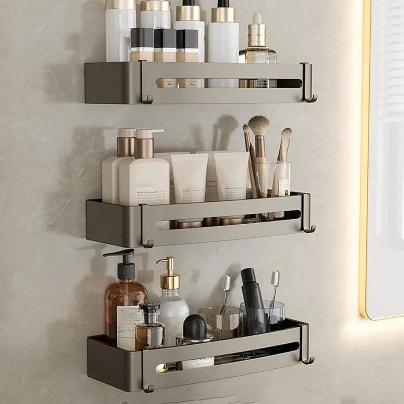 Contemporary Aluminum Bathroom Accessory Set Gray Bath Shelf -Bathlova