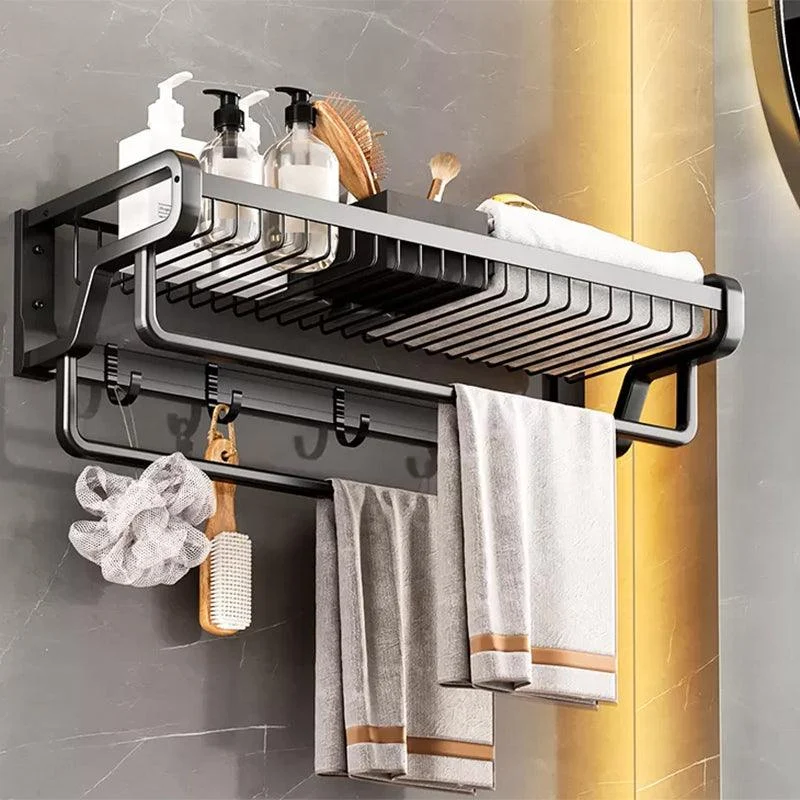 Contemporary Bath Hardware Set in Stainless Aluminum Matte Gray Robe Hooks/Towel Bar -Bathlova