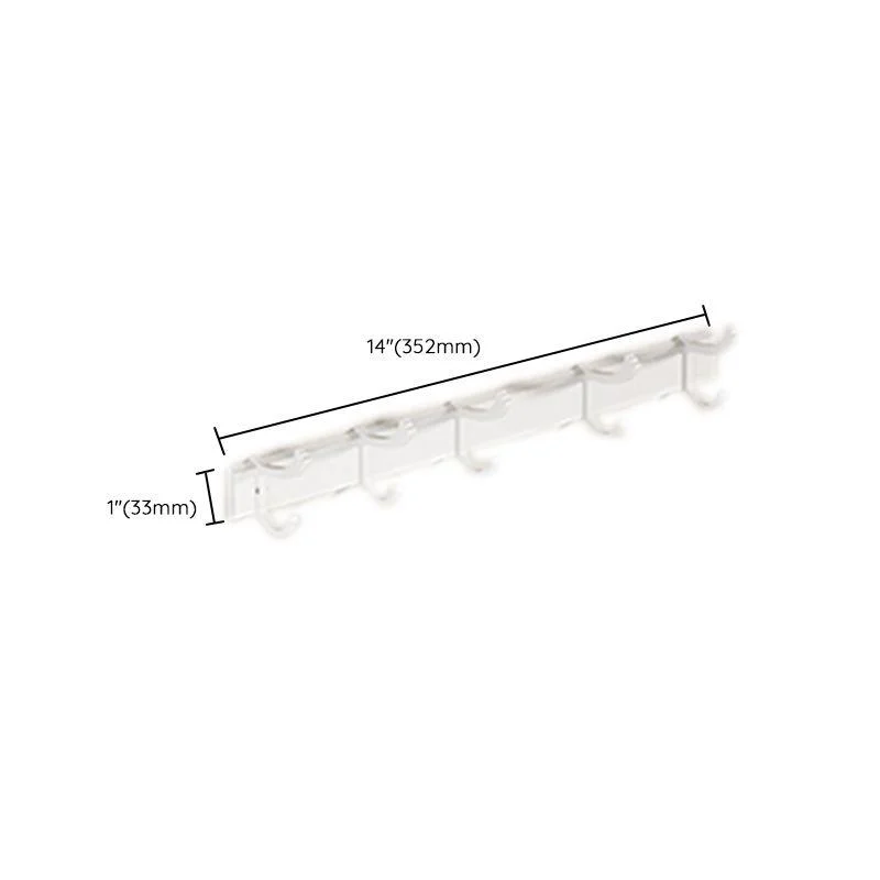 Contemporary Bath Hardware Set in Stainless Aluminum Matte White Robe Hooks/Bath Shelf -Bathlova