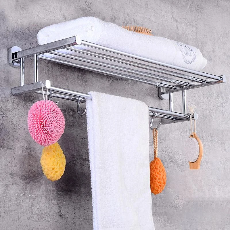 Contemporary Bathroom Accessories Hardware Set In Silver Metal -Bathlova