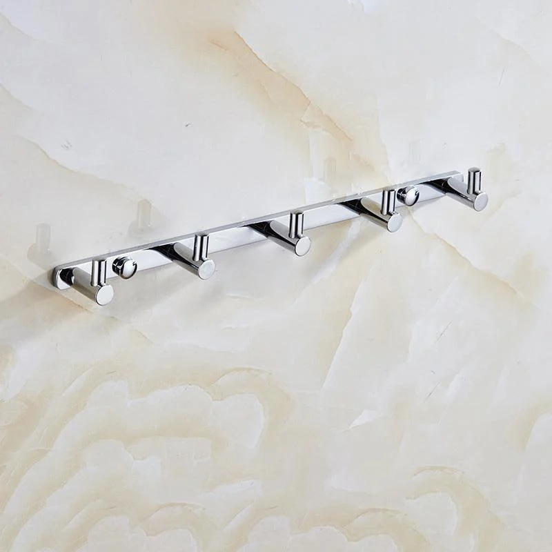 Contemporary Bathroom Accessories Hardware Set In Silver Metal -Bathlova