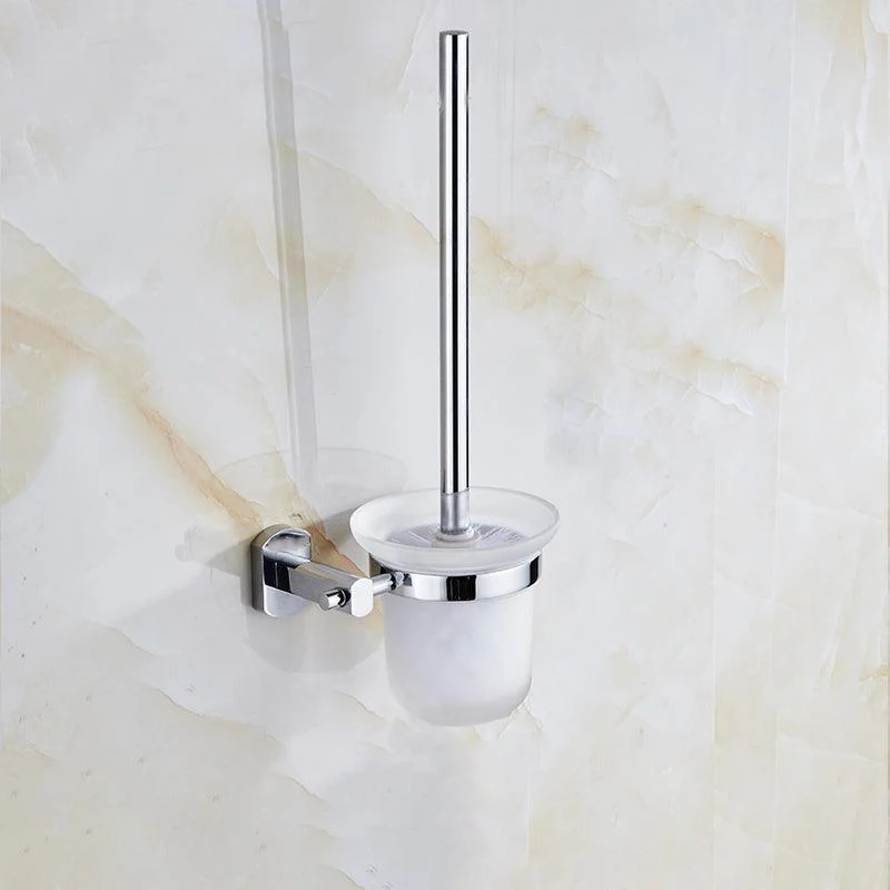 Contemporary Bathroom Accessories Hardware Set In Silver Metal -Bathlova