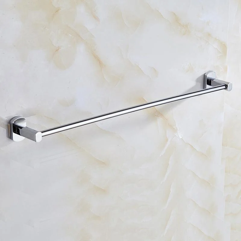 Contemporary Bathroom Accessories Hardware Set In Silver Metal -Bathlova