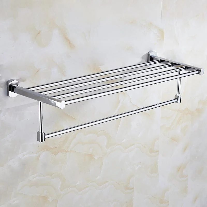 Contemporary Bathroom Accessories Hardware Set In Silver Metal -Bathlova