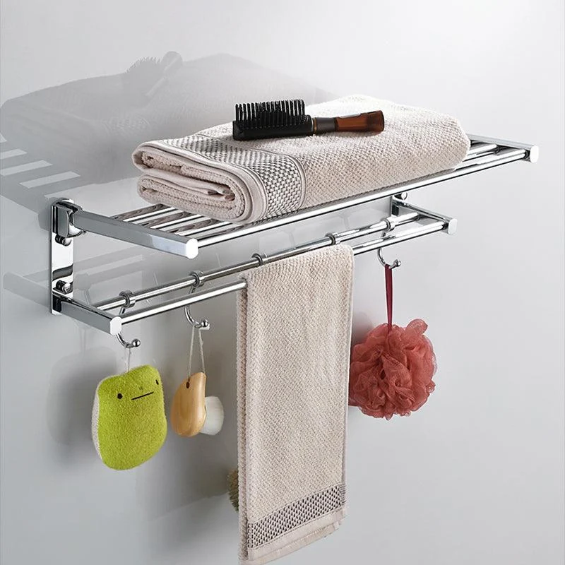 Contemporary Bathroom Accessories Hardware Set In Silver Metal -Bathlova