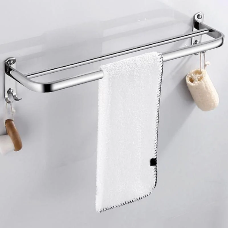 Contemporary Bathroom Accessories Hardware Set in Silver with Towel Bar -Bathlova