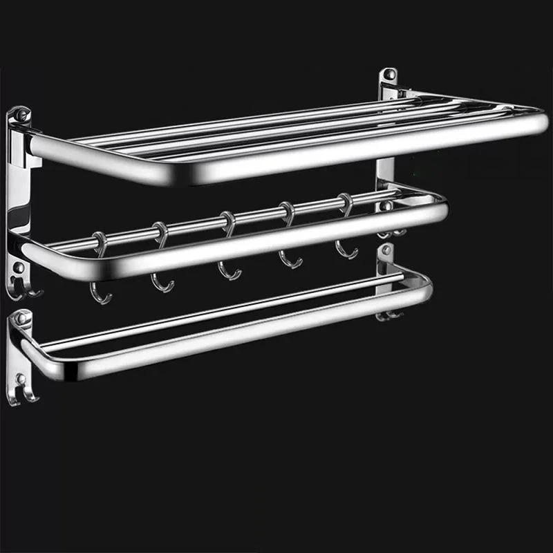 Contemporary Bathroom Accessories Hardware Set in Silver with Towel Bar -Bathlova