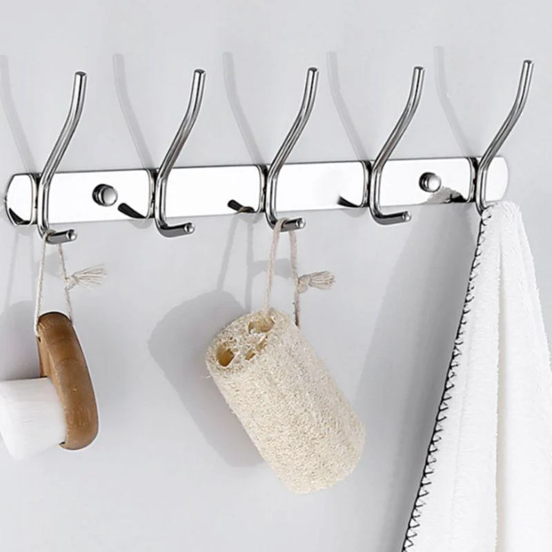 Contemporary Bathroom Accessories Hardware Set in Silver with Towel Bar -Bathlova