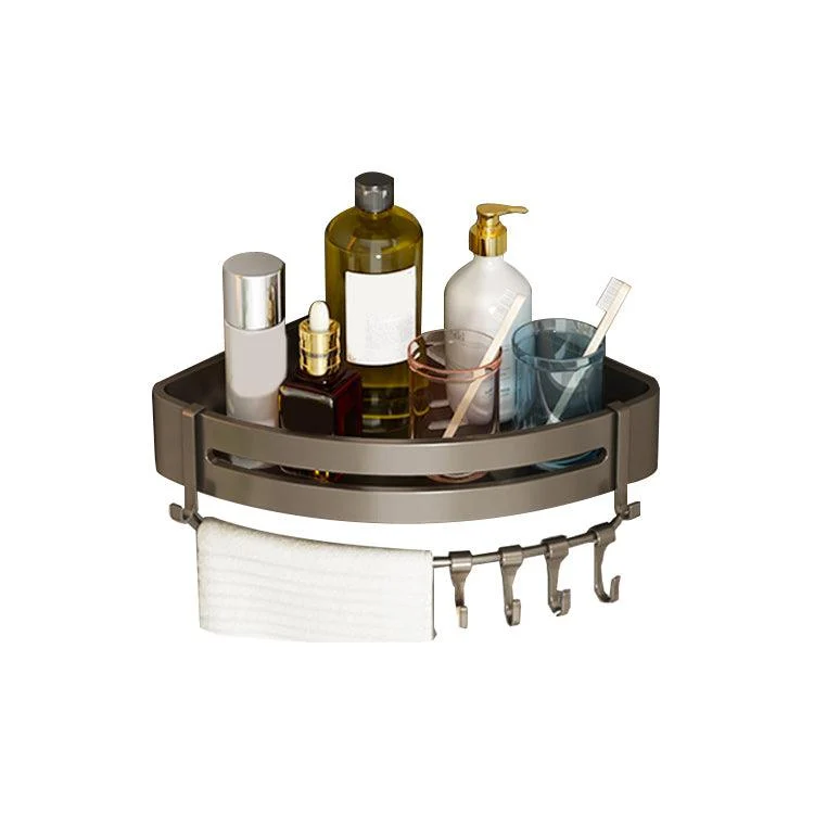 Contemporary Bathroom Accessory Set 3-Piece Bath Shelf with Hooks -Bathlova