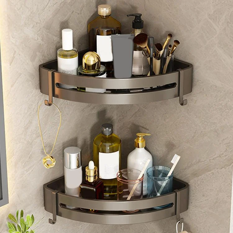 Contemporary Bathroom Accessory Set 3-Piece Bath Shelf with Hooks -Bathlova