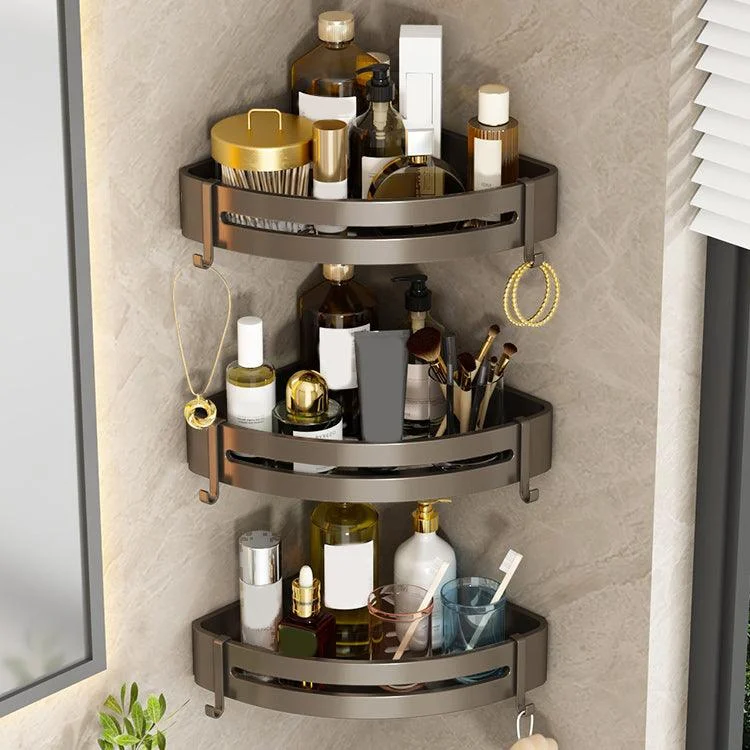 Contemporary Bathroom Accessory Set 3-Piece Bath Shelf with Hooks -Bathlova