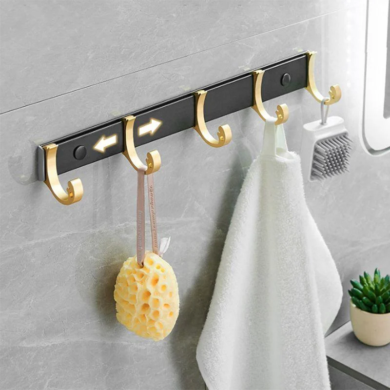 Contemporary Bathroom Accessory Set Black & Golden Bath Shelf/Towel Bar -Bathlova