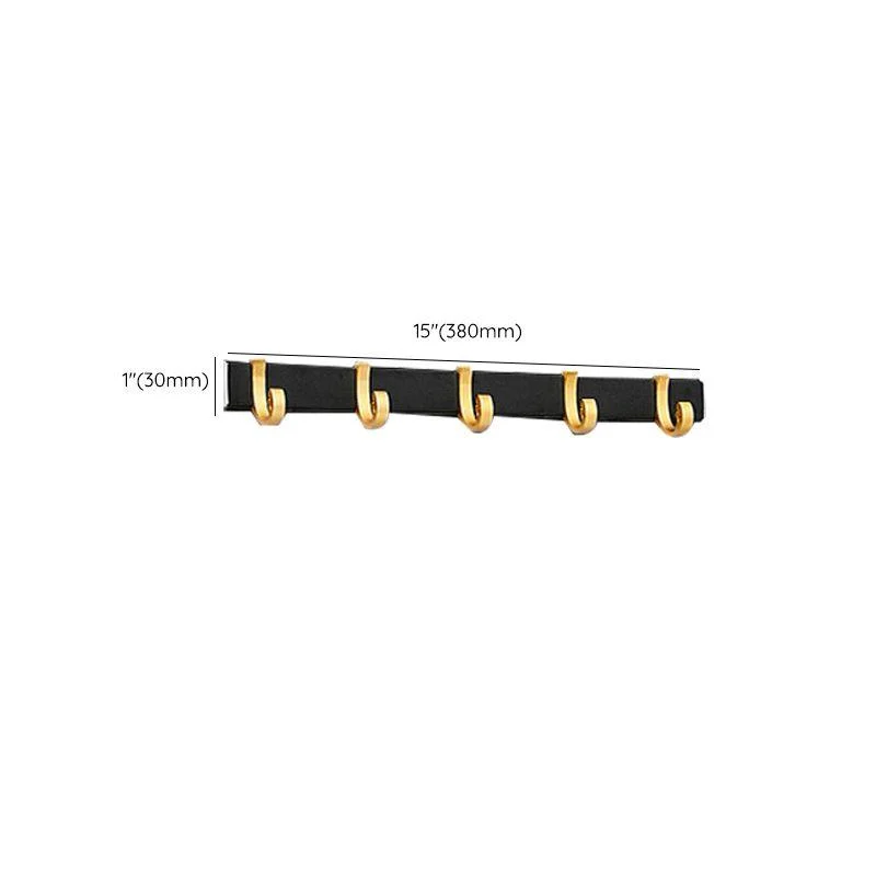 Contemporary Bathroom Accessory Set Black & Golden Bath Shelf/Towel Bar -Bathlova