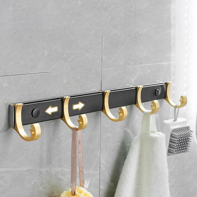 Contemporary Bathroom Accessory Set Black & Golden Bath Shelf/Towel Bar -Bathlova